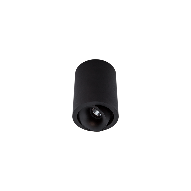 Cevon Med Tilt/Rotate Surface Mt Downlight Black, Black 3000K