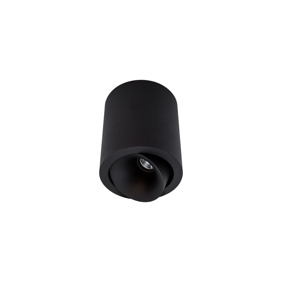 Cevon Large Tilt/Rotate Surface Mt Downlight Black, Black 3000K