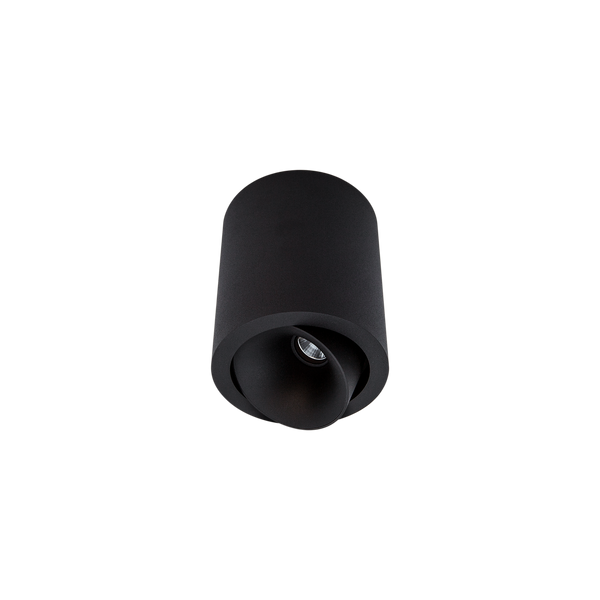 Cevon Large Tilt/Rotate Surface Mt Downlight Black, Black 3000K