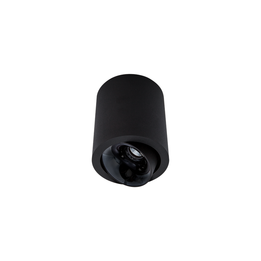 Cevon Lrge Tilt/Rotate Surface Mt Downlight Black, High Gloss Black 3K