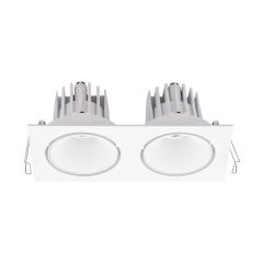 Cevon Dark Art Tilt/Rotate Square Medium Double Downlight Kit